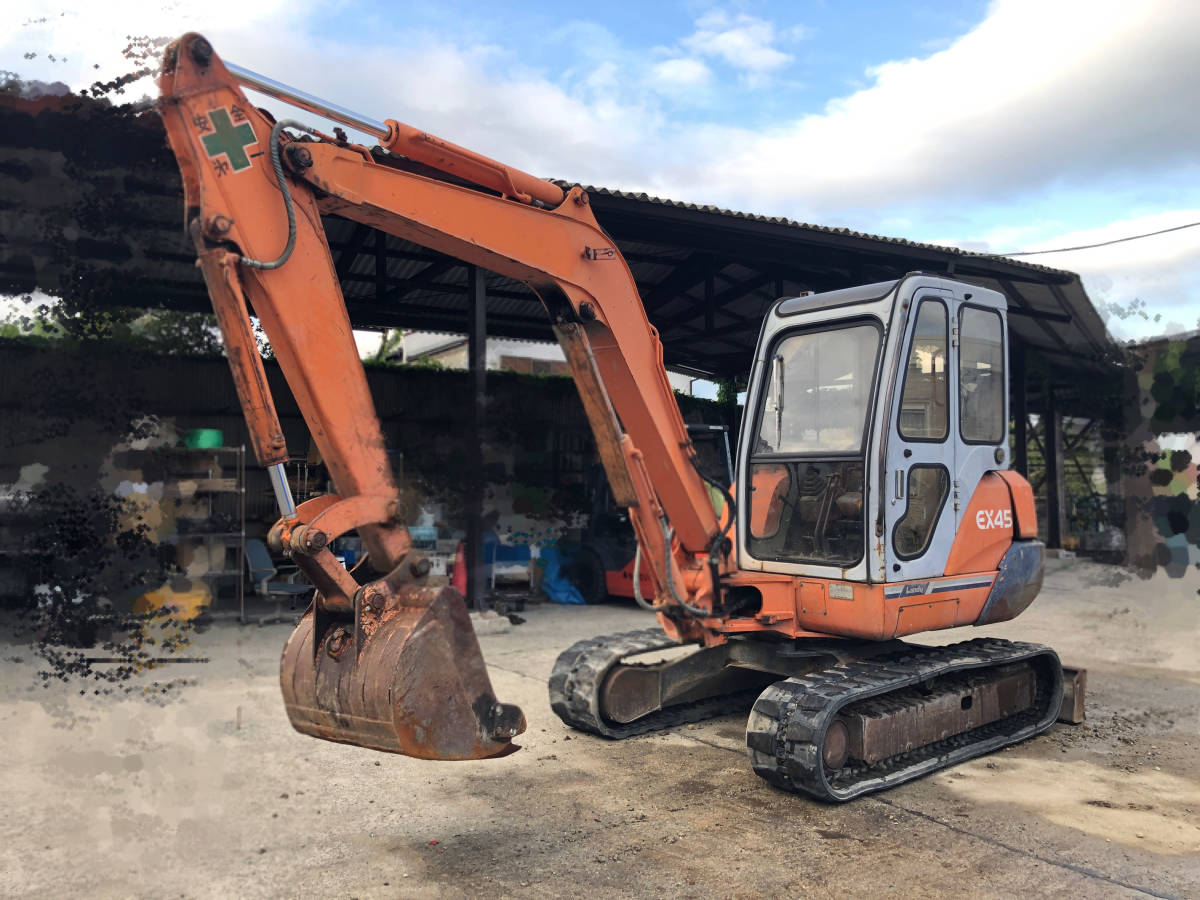 兵庫県発】日立 HITACHI EX45 油圧ショベル バックホー ユンボ マルチ