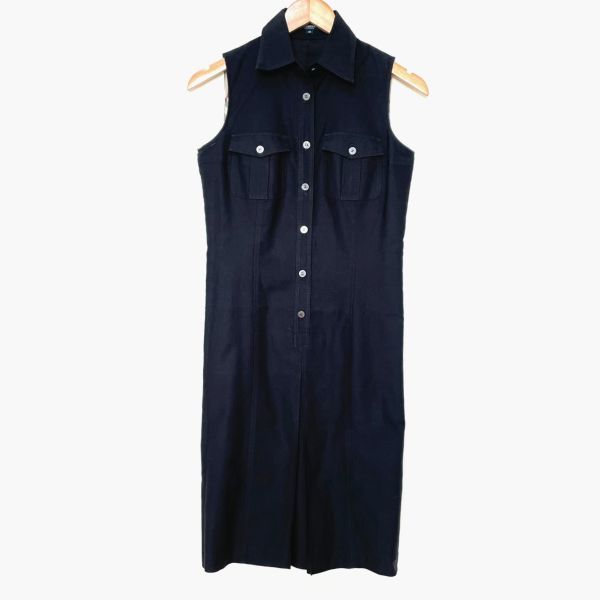人気定番，本物保証 740756 BURBERRY LONDON バーバリー ロンドン ワンピース 38 黒 濃紺 ノースリーブ レディース(ワンピース（ロング）)｜売買されたオークション情報、yahooの商品情報をアーカイブ公開 - オークファ 女性用