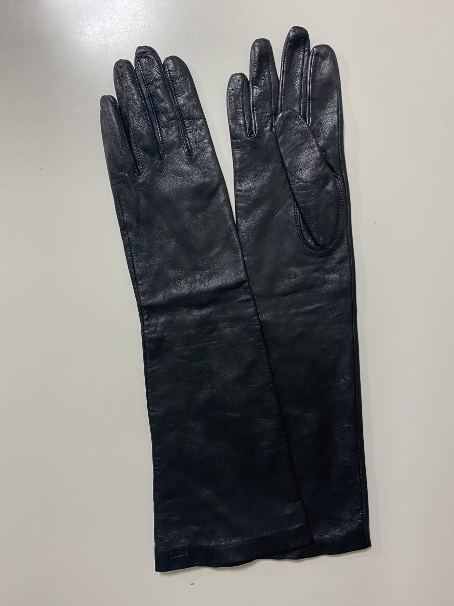 美品】クロエ Chloe レディースサイズ ブラック レザーロンググローブ