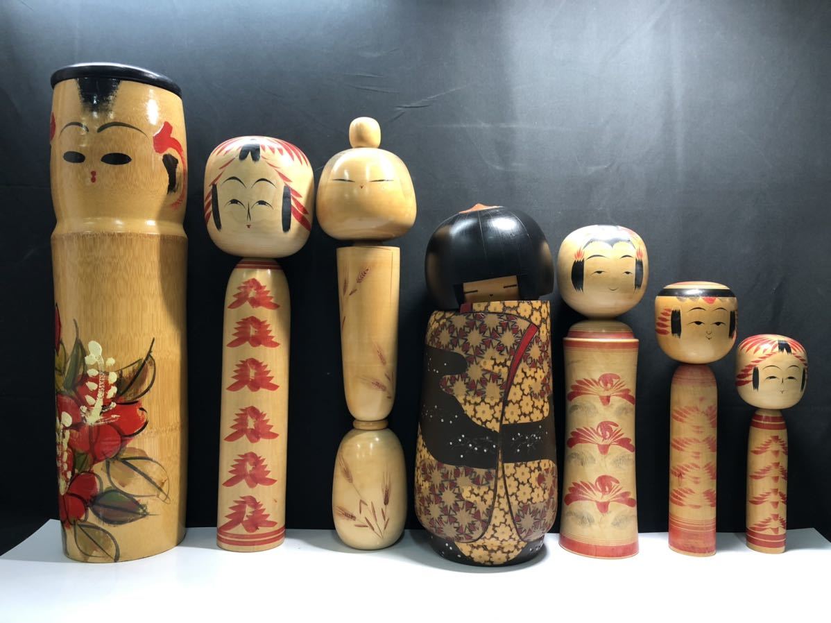 伝統こけし 創作こけし 日本人形 81歳 新山久治 2点 0110Q1h 宮下