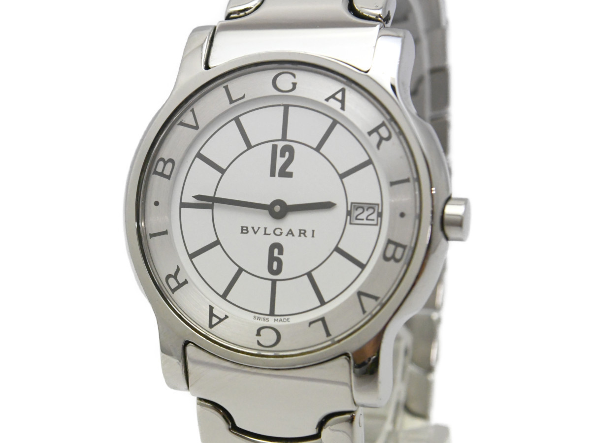 ソロテンポ ブルガリ ST35S | BVLGARI - ステンレス トケマー:BVLGARI 白文字盤 SSブレスレット メンズ デイト クォーツ 腕時計 ボーイズ│ブルガリ ST35C6SSD磨き済&frasl;電池