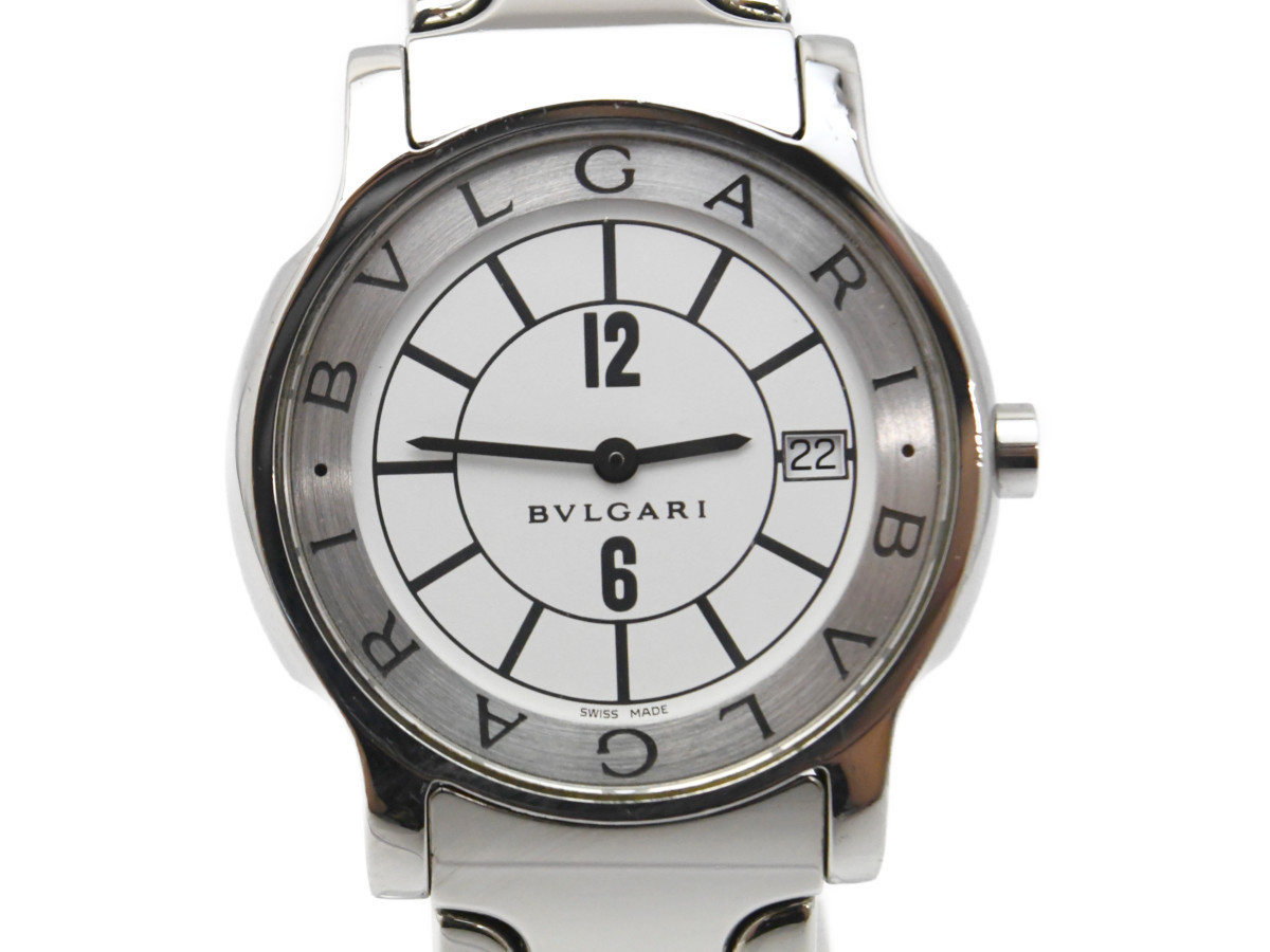 ソロテンポ ブルガリ ST35S | BVLGARI - ステンレス トケマー:BVLGARI 白文字盤 SSブレスレット メンズ デイト クォーツ 腕時計 ボーイズ│ブルガリ ST35C6SSD磨き済&frasl;電池
