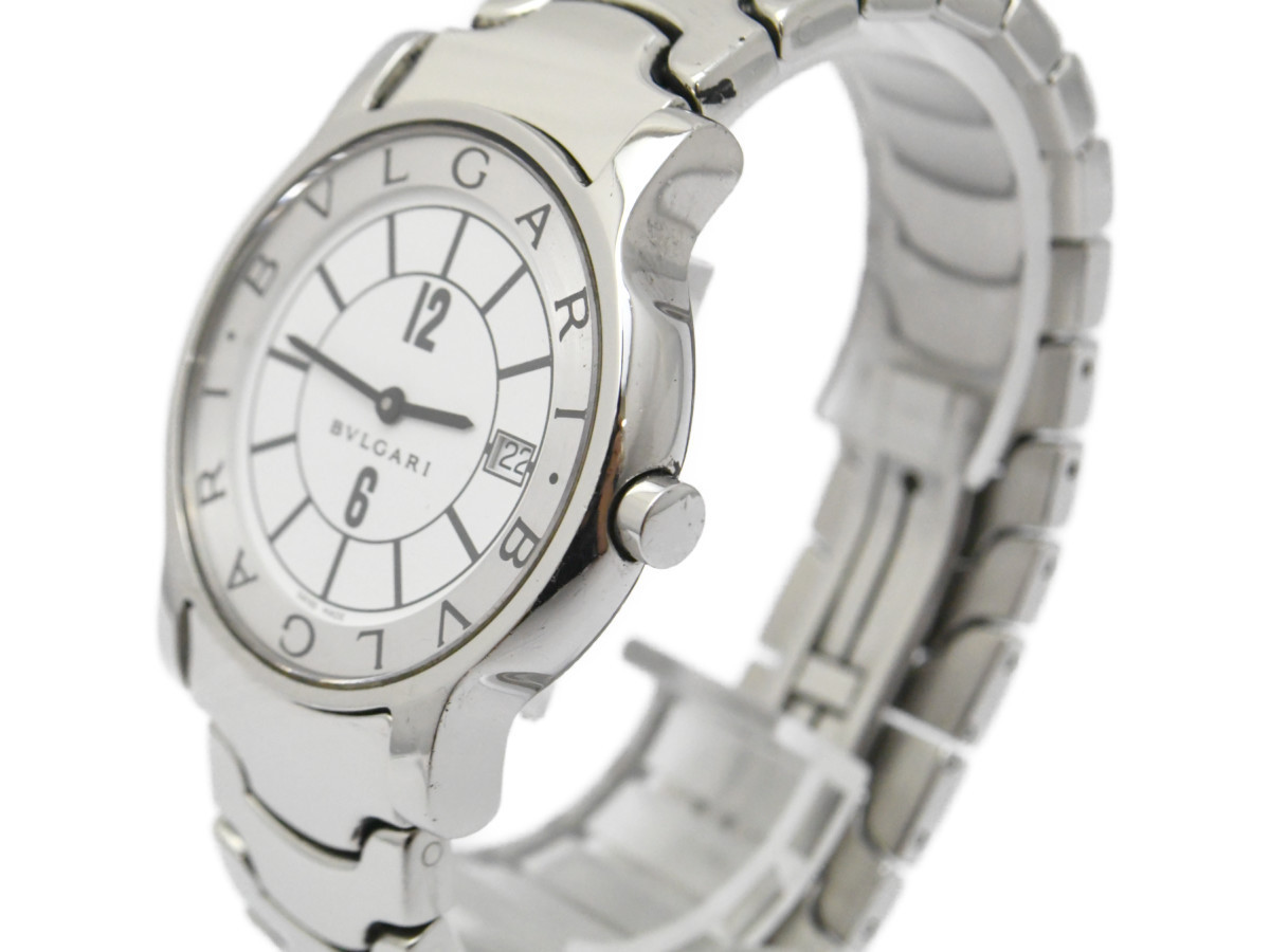 ソロテンポ ブルガリ ST35S | BVLGARI - ステンレス トケマー:BVLGARI 白文字盤 SSブレスレット メンズ デイト クォーツ 腕時計 ボーイズ│ブルガリ ST35C6SSD磨き済&frasl;電池