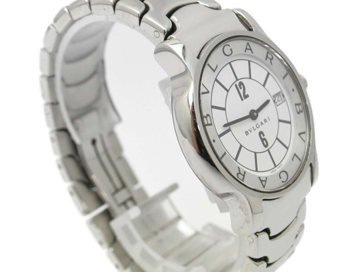 ソロテンポ ブルガリ ST35S | BVLGARI - ステンレス トケマー:BVLGARI 白文字盤 SSブレスレット メンズ デイト クォーツ 腕時計 ボーイズ│ブルガリ ST35C6SSD磨き済&frasl;電池