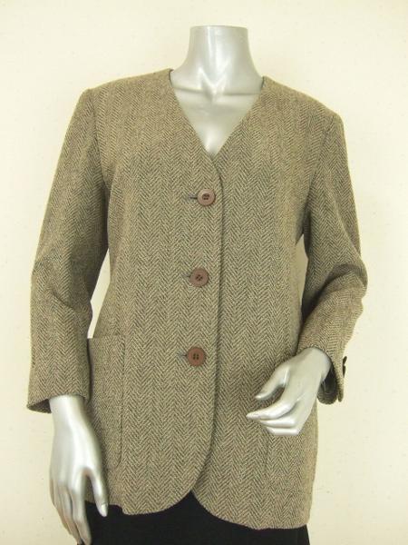 ☆美品*ロシャス♪グレー系杉綾柄♪洗練ツイードジャケット*9