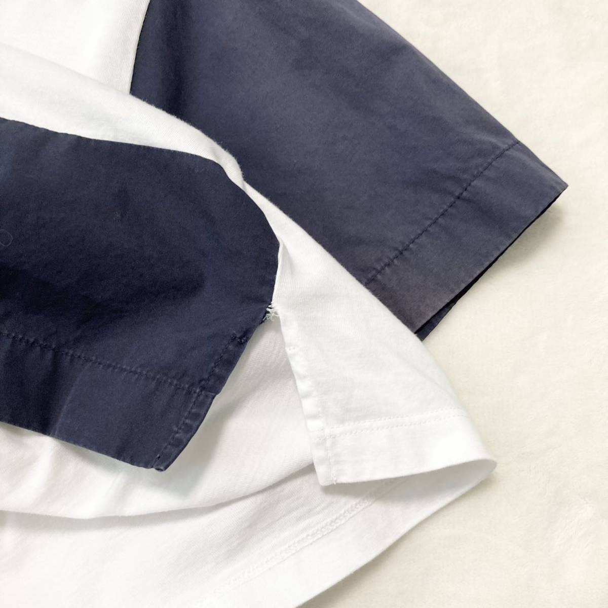 特価スタート Marni メンズ 17ss シャツ地切り替えカットソー Tシャツ ホワイト ネイビー イタリア製 サイズ46 ゾロ目スタート マルニ 男性用 売買されたオークション情報 Yahooの商品情報をアーカイブ公開 オークファン Aucfan Com