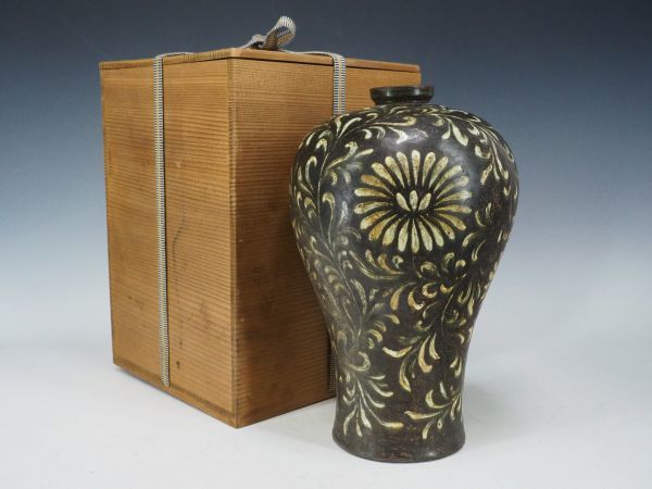 李朝 黒釉二重掛梅瓶 宋代筆記vol.140 朝鮮美術 陶磁器 山梨県 gallery