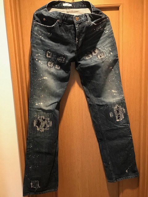 NUMBER NINE グランジ ダメージ デニム 4 32 ナンバーナイン 職人 加工 