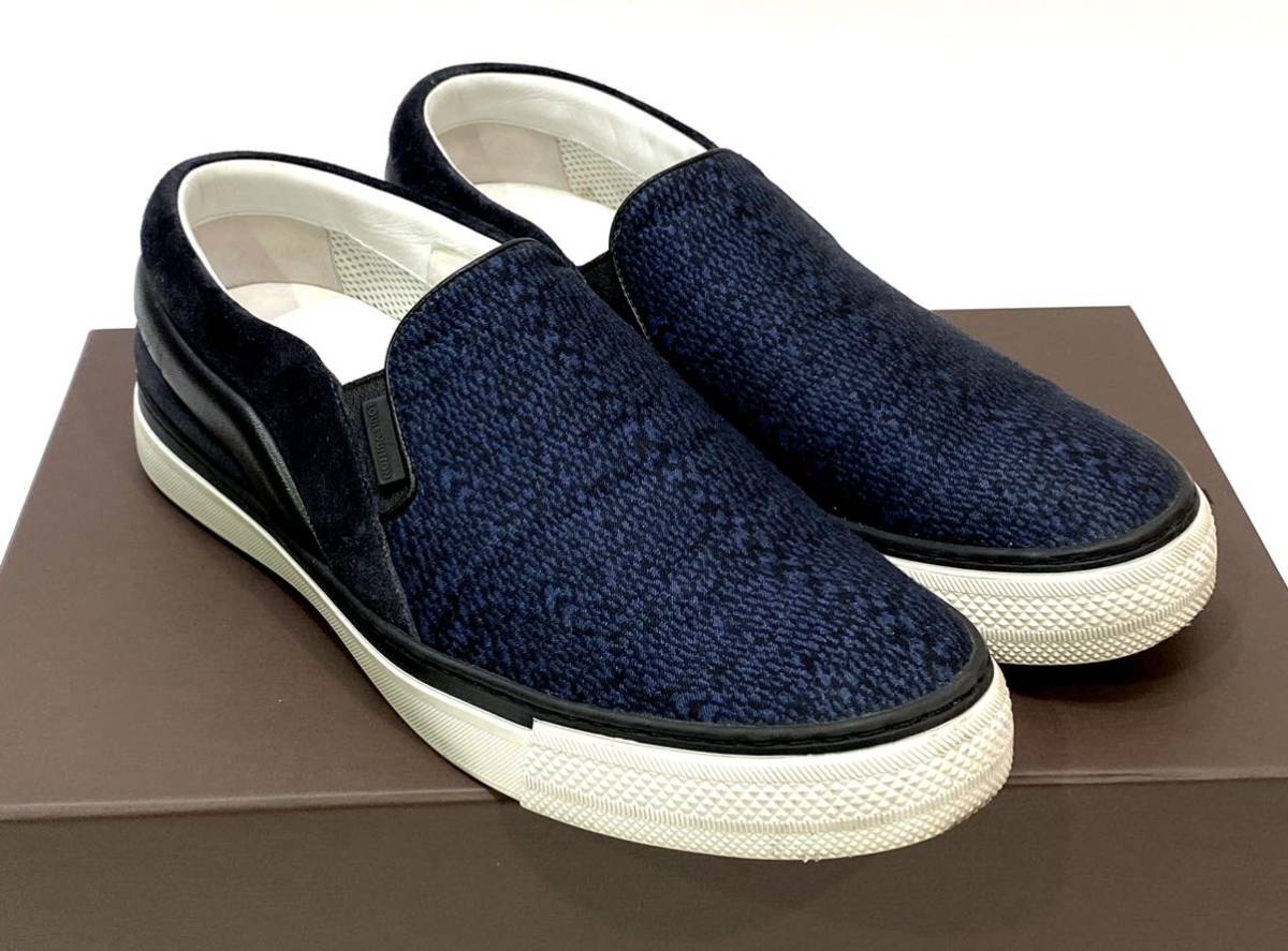 正規品 LOUIS VUITTON MS0155 ツイスターライン メンズ スリッポン 