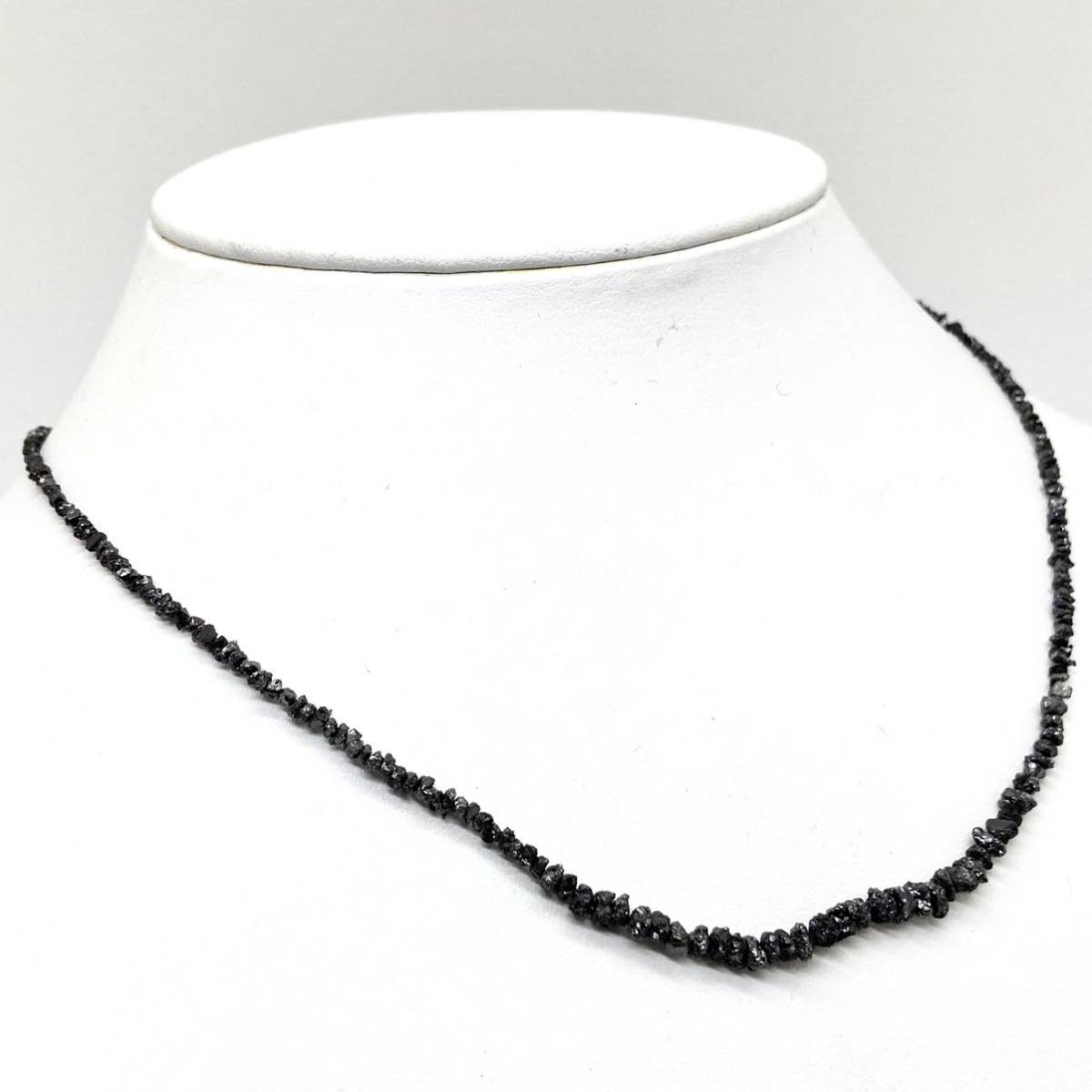鑑別カード付!!15.00ct!!□天然ブラックダイヤモンドネックレス□4.2g 