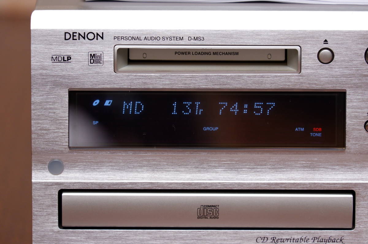 DENON　D-MS3　CD/MD/TUNER/USB　コンポ+スピーカー　美品 DENON D-MS3 CD/MD/TUNER/AMP/USB DAC ミニコンポ 極美品 美音 1週間
