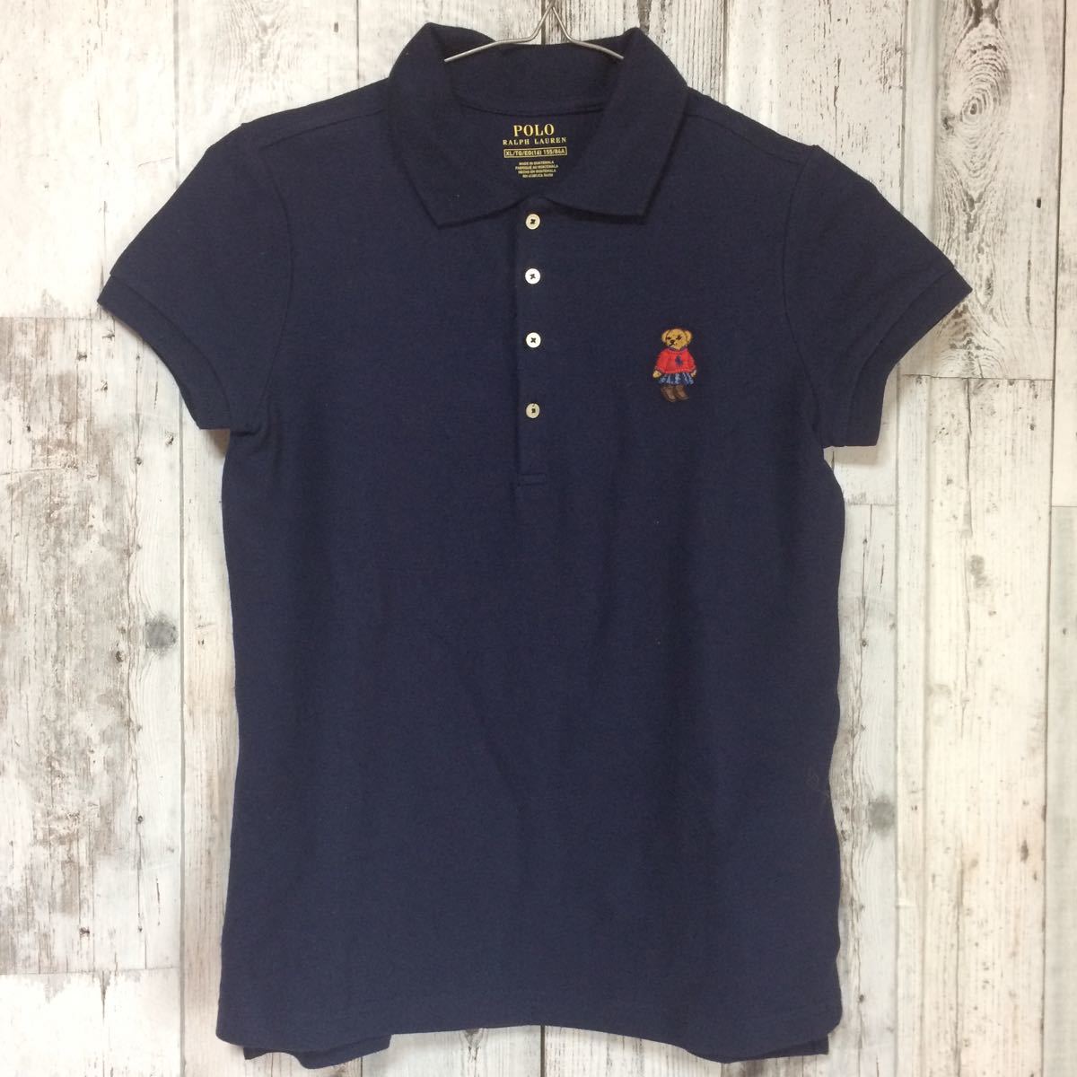 B450 ラルフローレン POLO ポロシャツ ネイビー 半袖 熊ロゴ かわいい 
