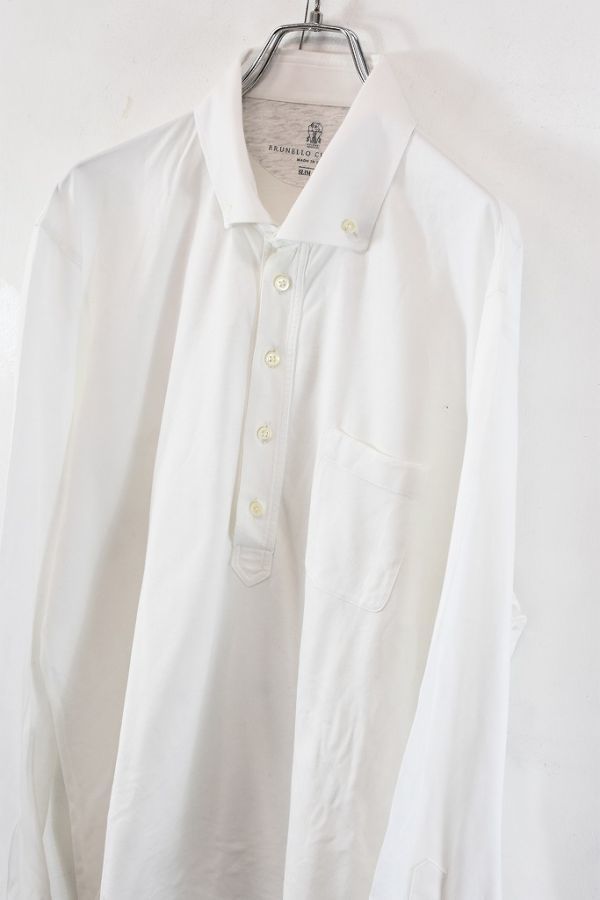 0841 高級 Brunello Cucinelli ブルネロクチネリ 長袖 ポロシャツ プル