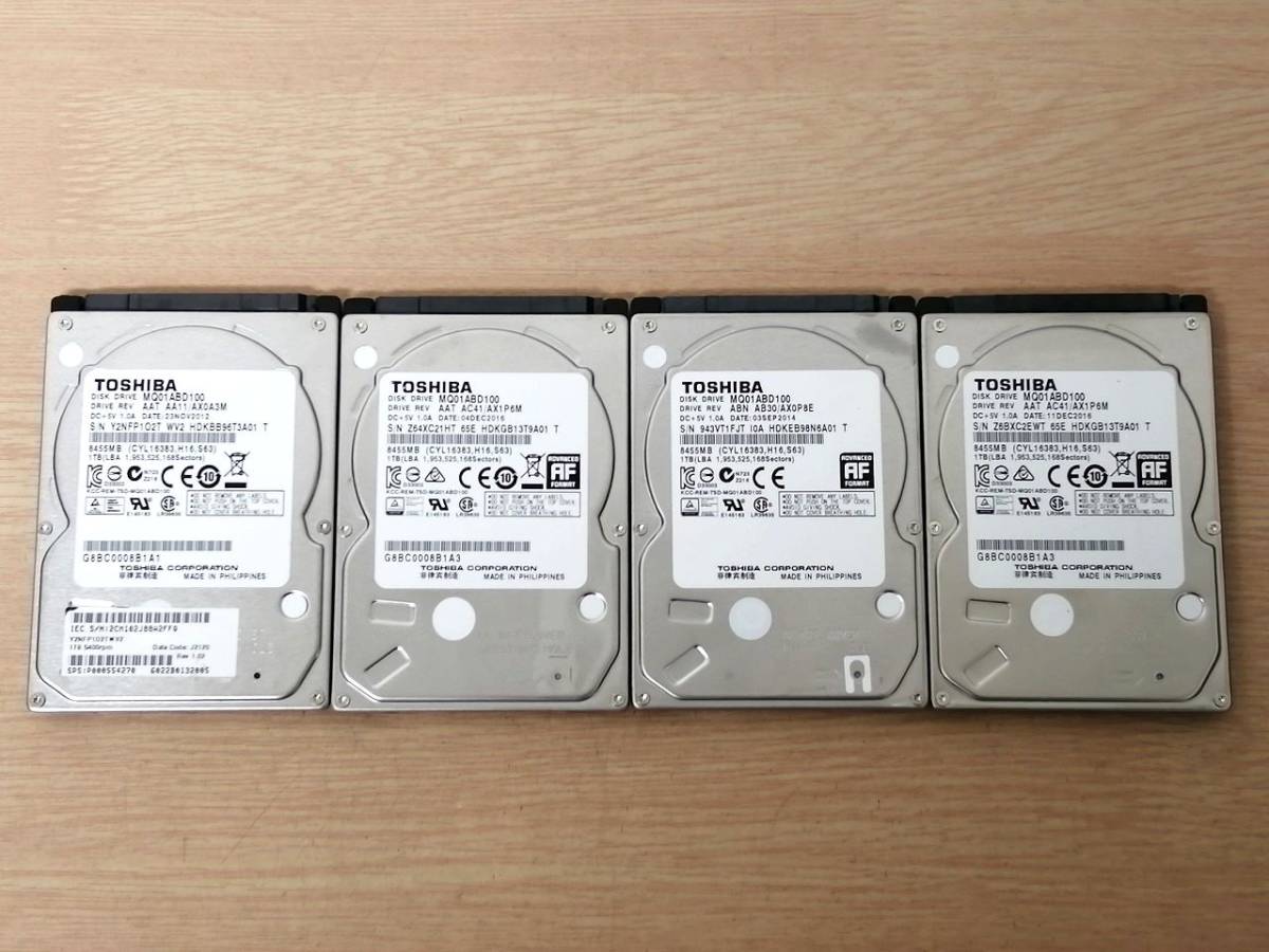 激安直販店 ハードディスク 2.5 SerialATA HDD 1TB 状態正常 4台セット