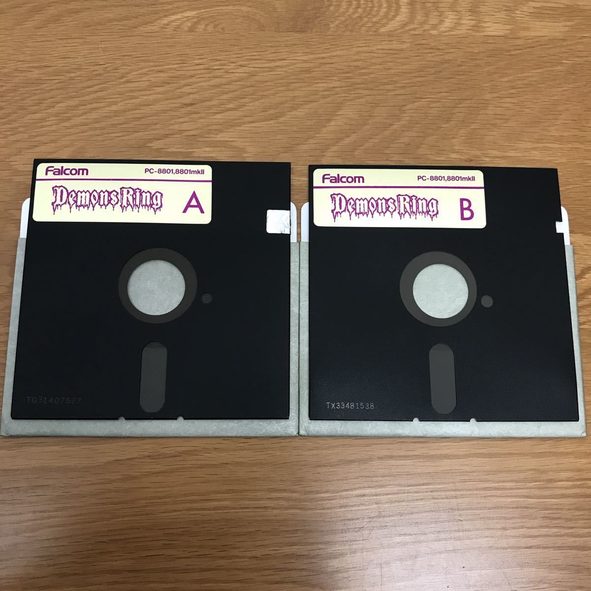 PC-8801/PC-8801mkII用ソフト デーモンズリング A B 5インチディスク 2 