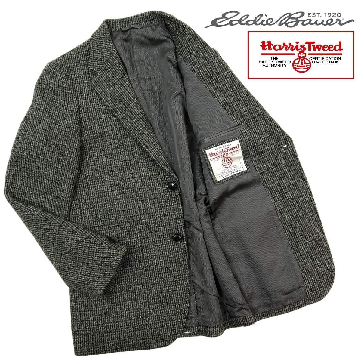 S2292】【新品同様】Eddie Bauer×HARRIS TWEED エディーバウアー 