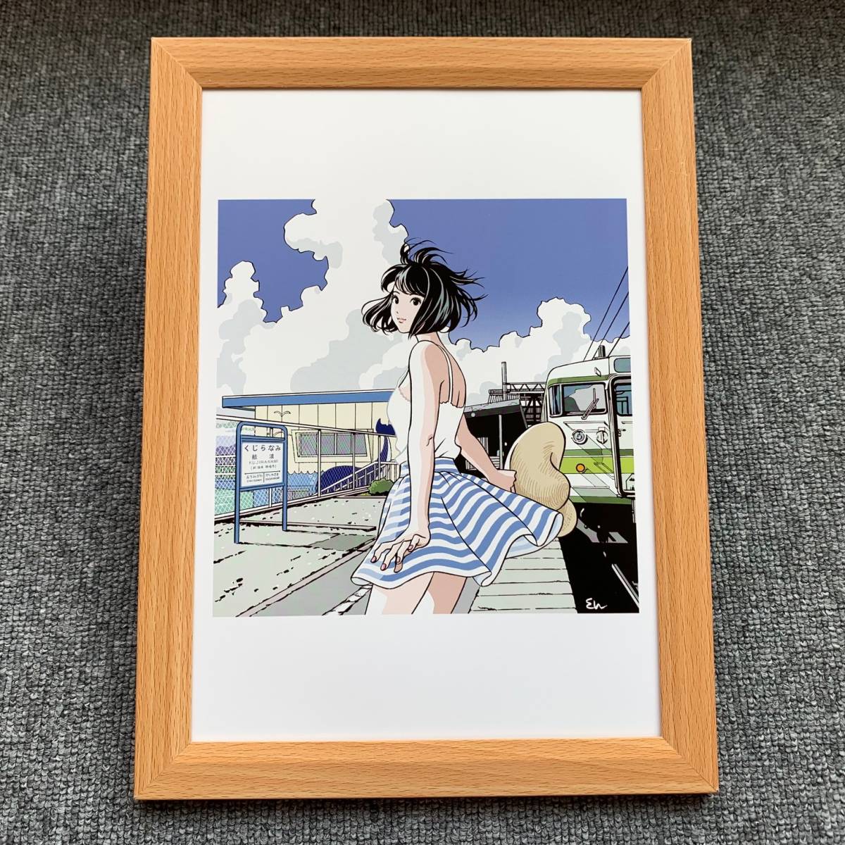 江口寿史 RECORD展 オリジナル複製画「日曜日のサマートレイン