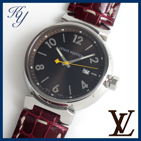 1円 3ヶ月保証付き 磨き済み 本物 定番 Louis Vuitton ルイヴィトン タンブール Q1111 革ベルト メンズ 時計 ルイ ヴィトン 売買されたオークション情報 Yahooの商品情報をアーカイブ公開 オークファン Aucfan Com