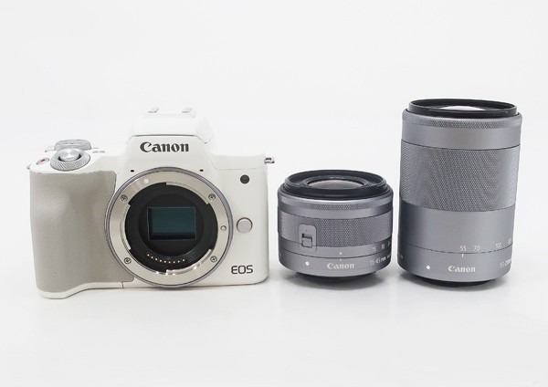 全国無料，最新作 Canon キヤノン EOS Kiss M2 ダブルズームキット ミラーレス一眼カメラ ホワイト(キヤノン)｜売買されたオークション情報、yahooの商品情報をアーカイブ公開 - オークファン キヤノン