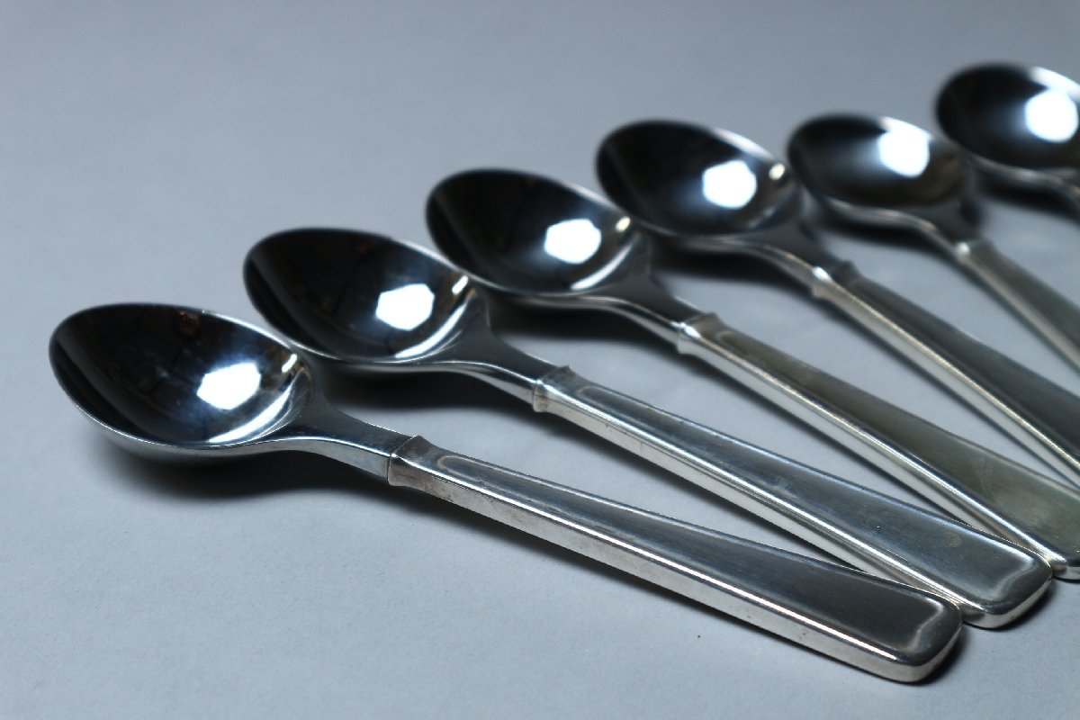 お買い得，大得価 ジョージジェンセン スターリングデンマーク スプーン 6本セット 約397g / GEORG JENSEN STERLING DENMARK 925 SILVER シルバー 銀製 北欧(カトラリー)｜売買されたオークション情報、yahooの商品情報をア カトラリー