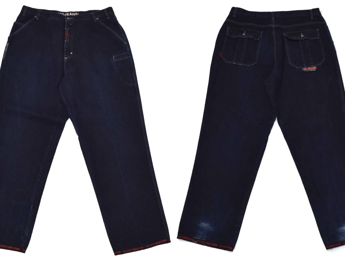 実寸38/33] 90s Maurice Malone バギー デニム パンツ ブルー 濃紺 