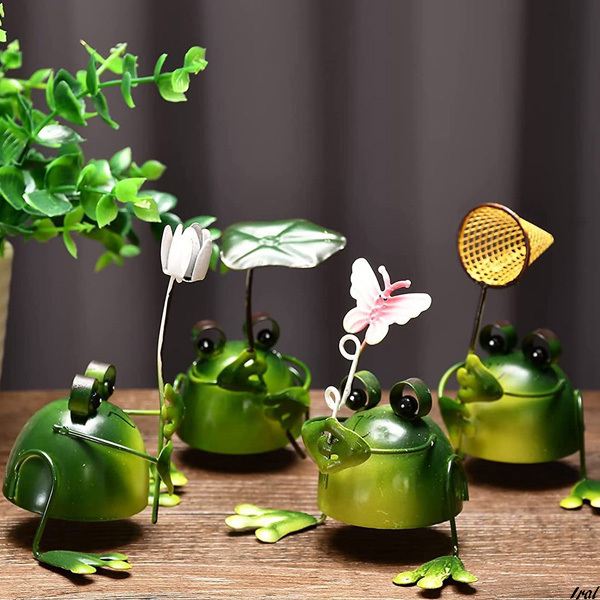得価，お買い得 カエルオブジェク 緑 葉 ネット 花 蝶 小さなカエル 手作りの鉄 軽量 幸運 置物 風水 縁起 雑貨 ギフト プレゼント(その他)｜売買されたオークション情報、yahooの商品情報をアーカイブ公開 - その他