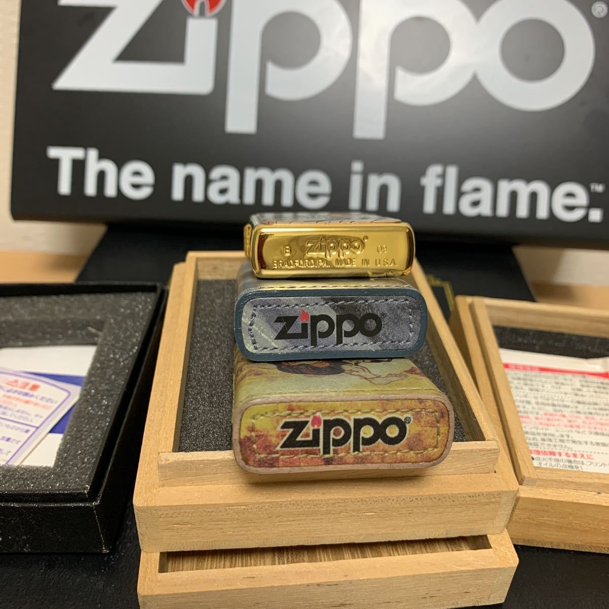 ZIPPO ジッポー雷神風神皮巻 四面つなぎ絵龍皮巻 十二支電鑄加工 未 