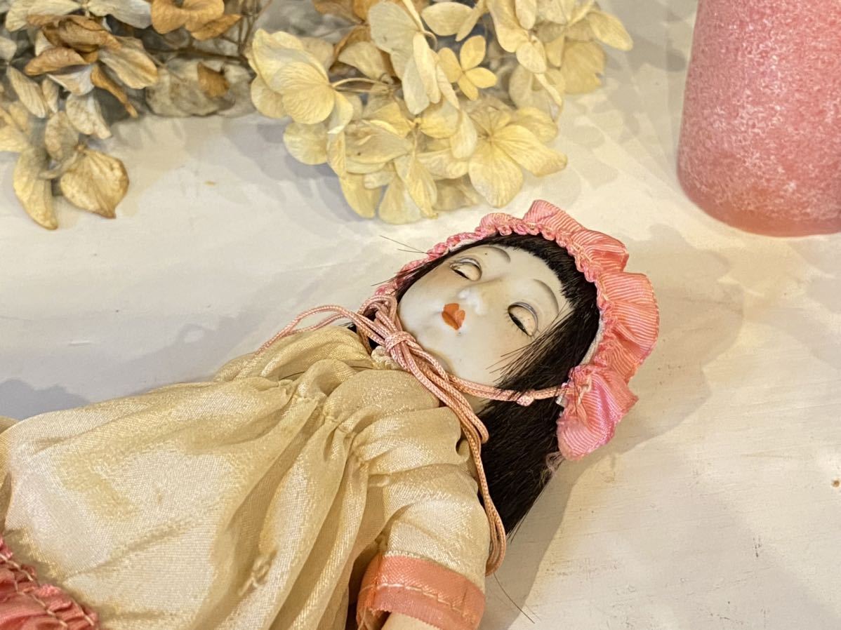 81】美品 戦前大正〜昭和初期 当時物古いサクラビスクドール大正ロマン