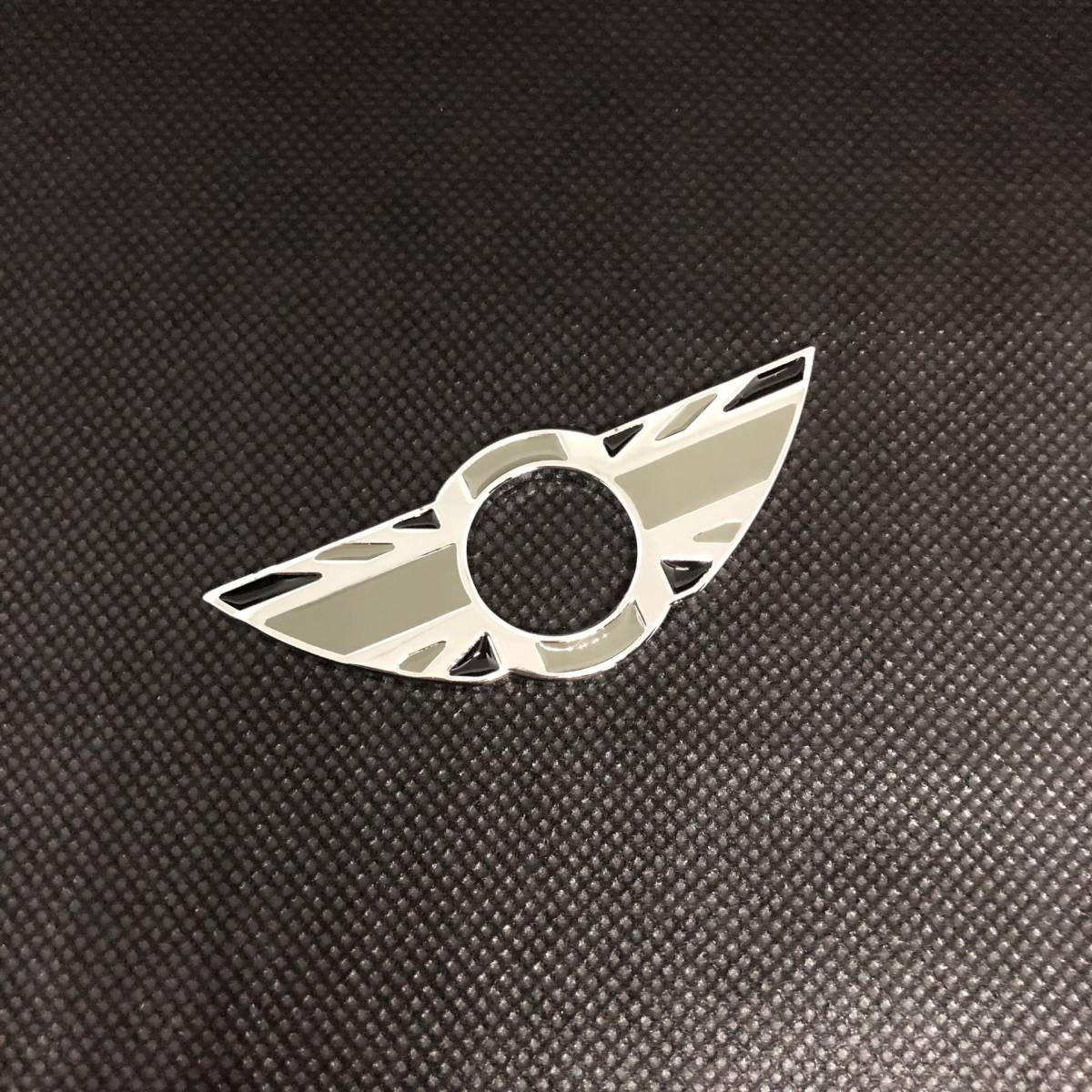 1個 BMW MINI ミニクーパー ドアロック エンブレム テッカー ドアロックピン 内装 ブラックユニオンジャック サイズ：6.5cm×2.6cm_2