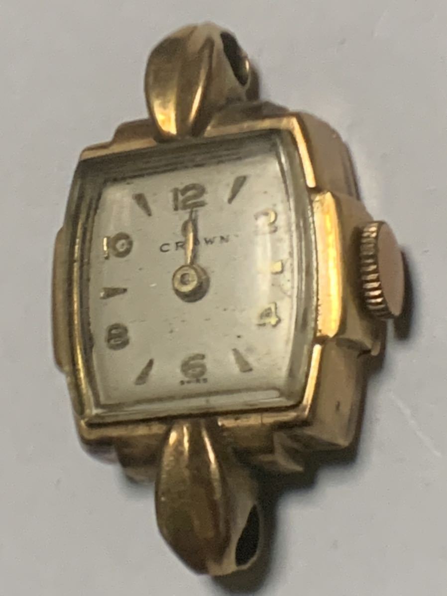 18K 0.750刻印有り レディース時計 ジャンク品 イエローゴールド (検索 