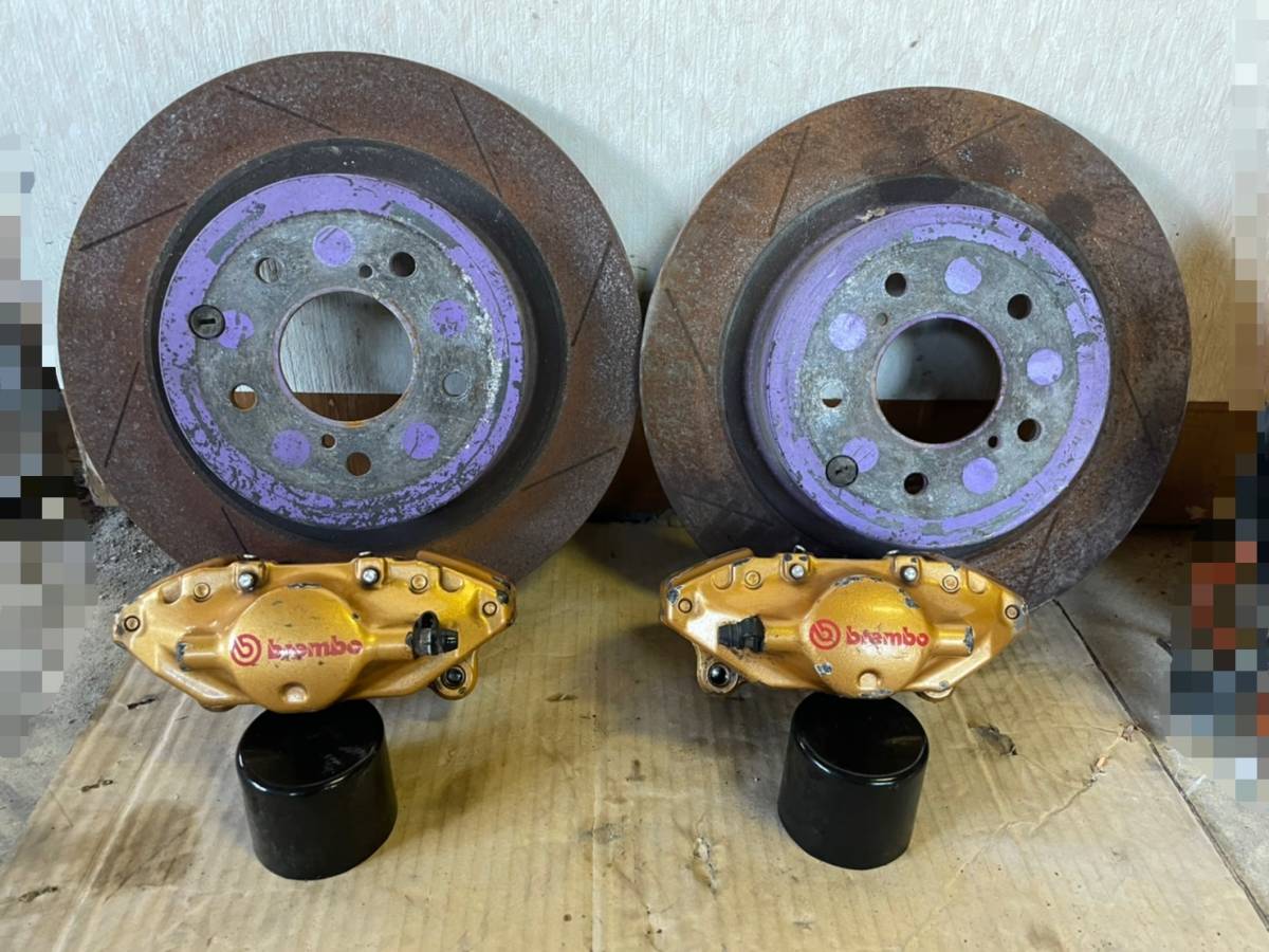 BNR34 R34 純正 ブレンボ Brembo リアキャリパー スリットローター  