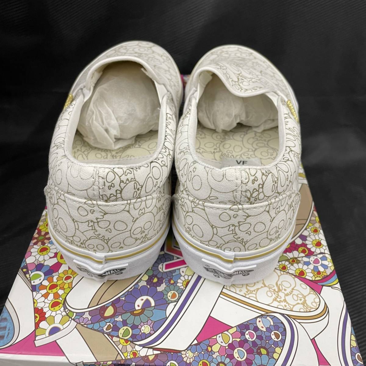 VANS TAKASHI MURAKAMI Classic Slip-On Skull Gold Line 26cm バンズ 