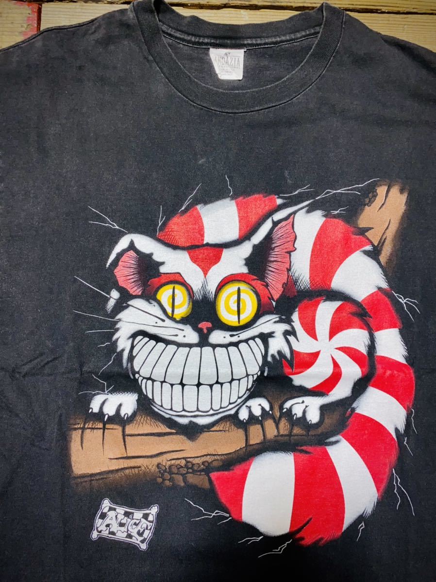 90s ANDAZIA 不思議の国のアリス チェシャ猫 Tシャツ ビンテージ Alice 