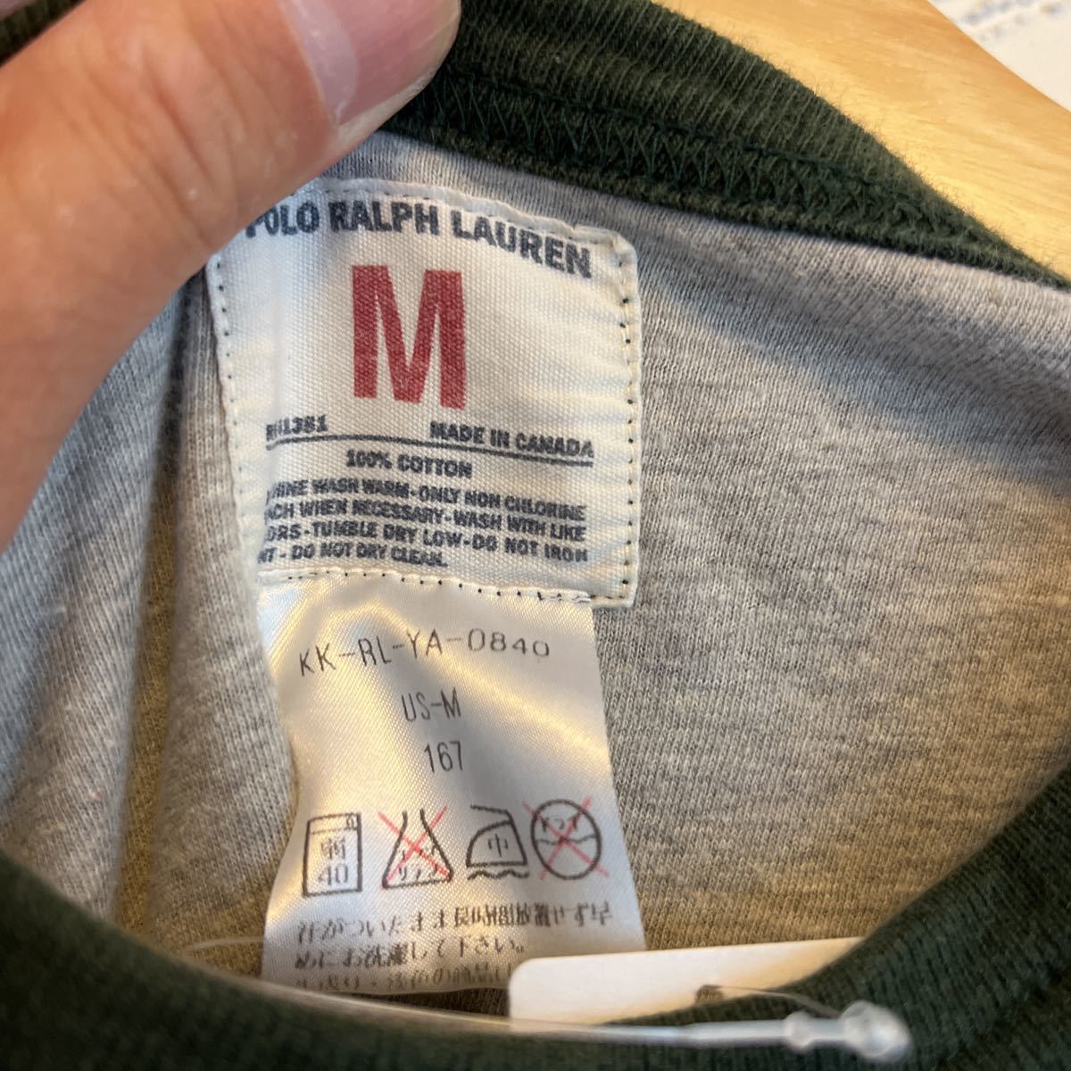 90s ralphlauren カナダ製 ダブルフェイス Tシャツ M/ラルフローレン 