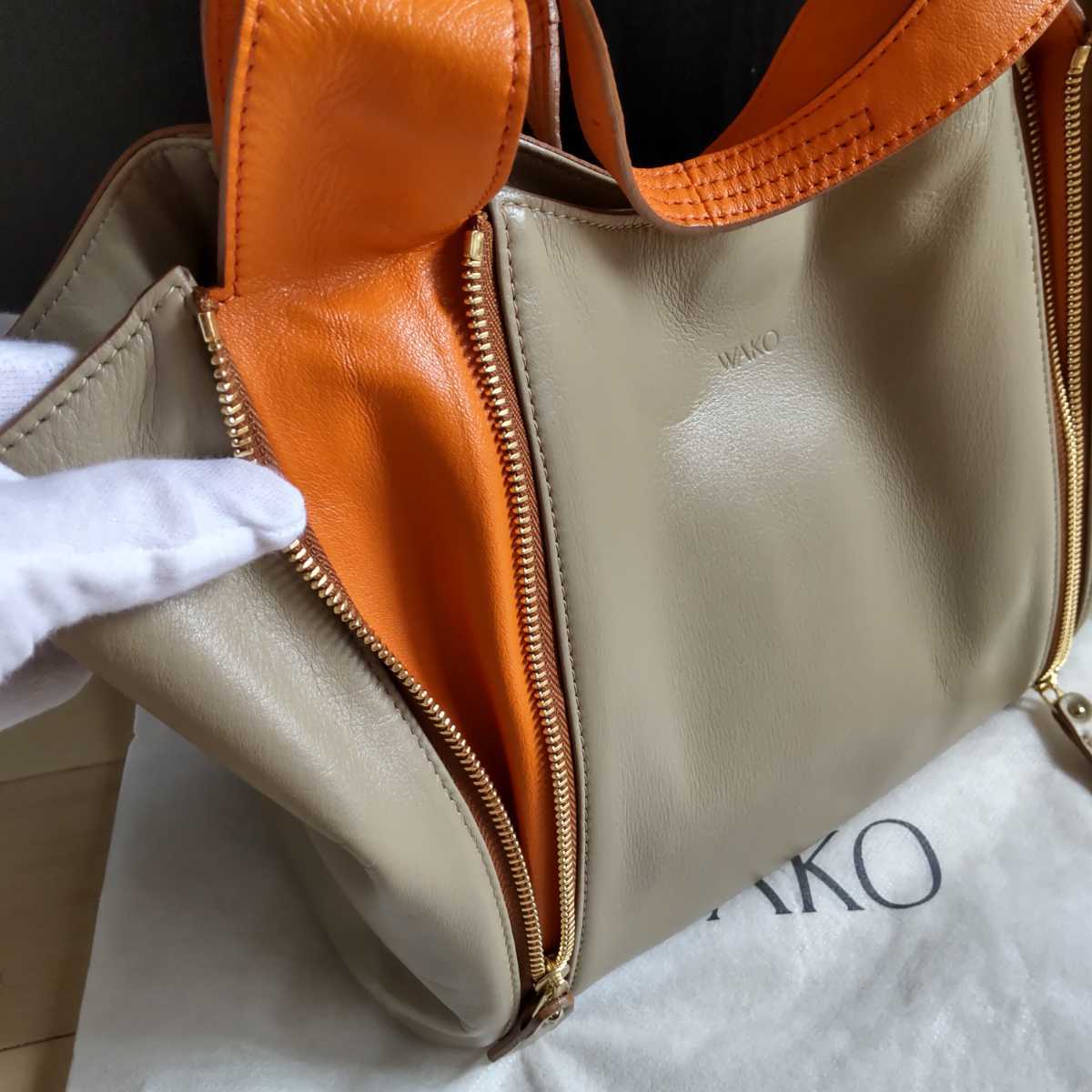 銀座 和光 wako ハンドバッグ トートバッグ バッグ レザー オレンジ 