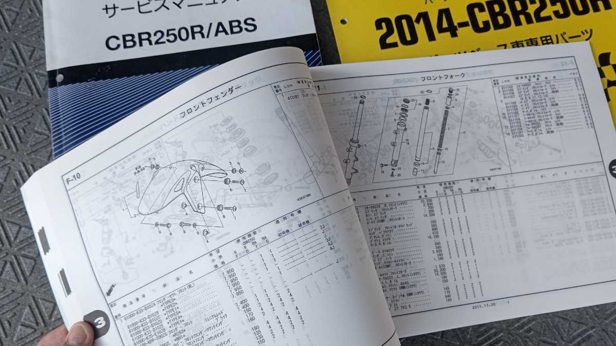 CBR250R(MC41) サービスマニュアル &パーツリスト セット CBR250R MC41