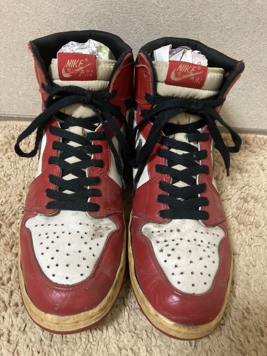 94年製 NIKE AIR JORDAN 1 CHICAGO 白赤黒 US10.5(28.5センチ 94年製 NIKE AIR JORDAN 1 CHICAGO 白赤黒 US10.5(28.5センチ