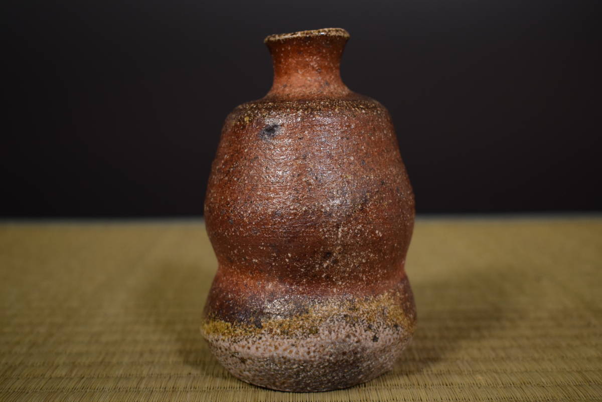 和】古美術収集家買出品 備前焼 金重元郎作 備前徳利酒器 共箱有 花生