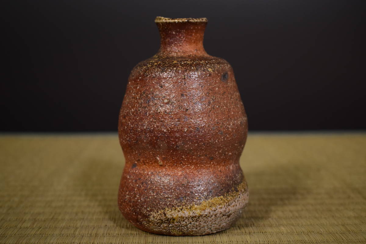 和】古美術収集家買出品 備前焼 金重元郎作 備前徳利酒器 共箱有 花生