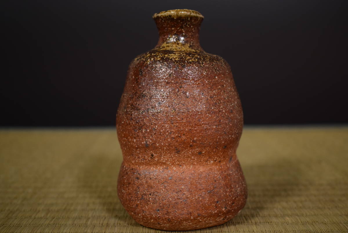 和】古美術収集家買出品 備前焼 金重元郎作 備前徳利酒器 共箱有 花生