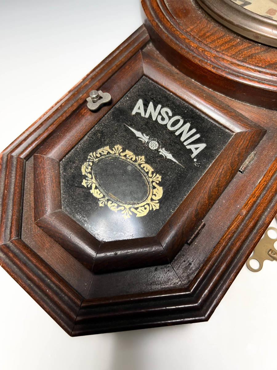 1923年昭和元年 ANSONIAアンソニア明治時計尾張時計 丸型尾長時計