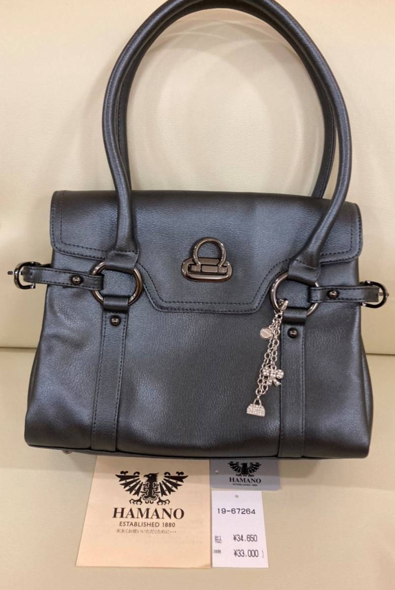 Hamano(ハマノ) ハンドバッグ - 黒 レザー（A】HAMANO ハマノ 濱野皮革  