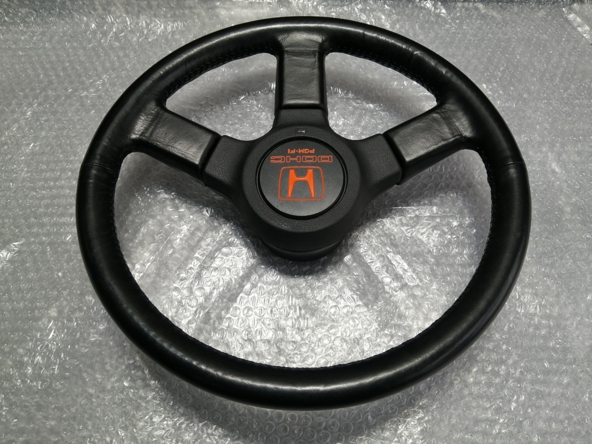 HONDA ワンダーシビック 純正オプション 本革ステアリング オレンジ