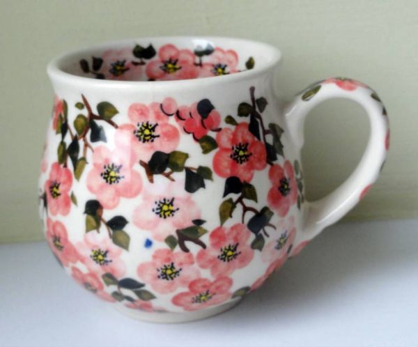 新品　ポーリッシュポタリー　ミレナ　桜柄　チュリーン x085 ポーランド陶器 ミレナ 桜 バブルマグ0.25L D UNIKAT ポー