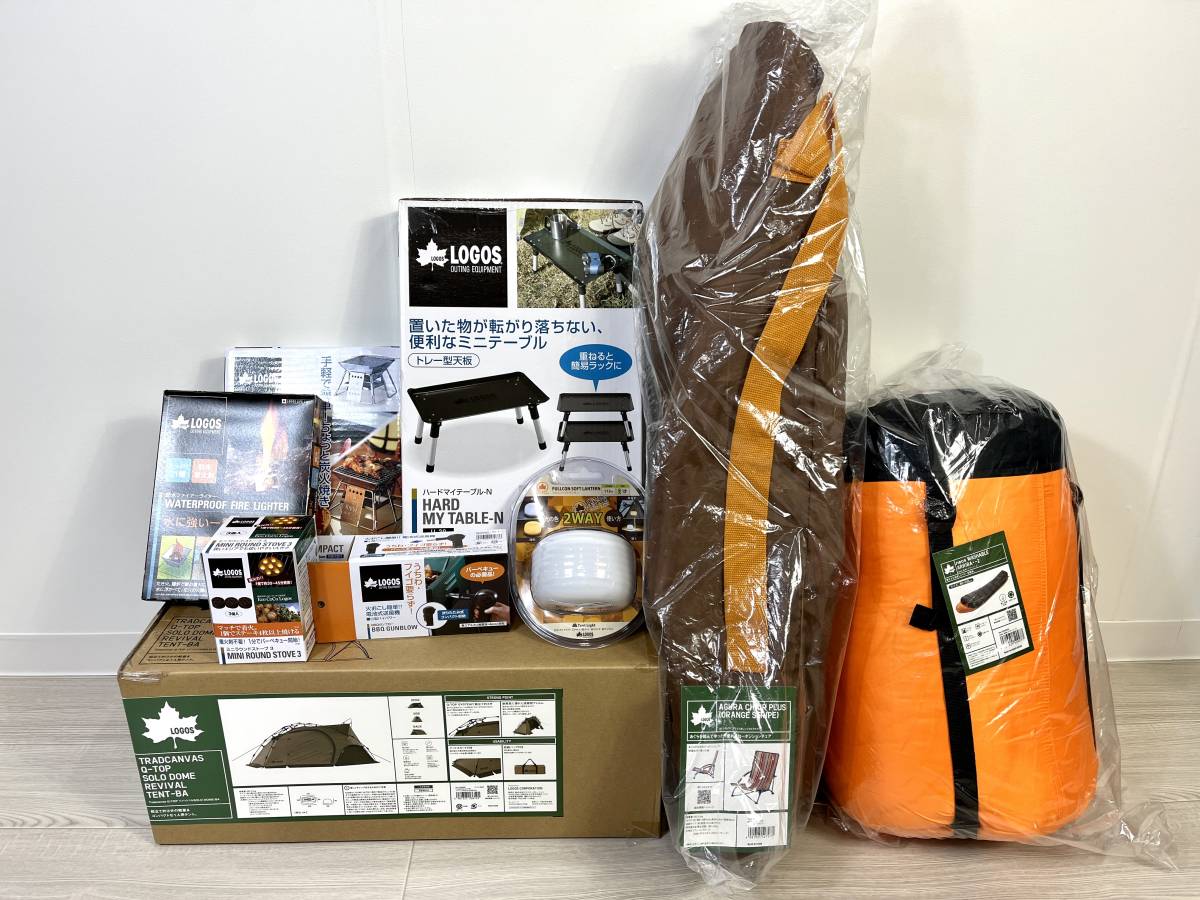 LOGOS ソロキャンプ 9点セット テント シュラフ あぐらチェア テーブル  