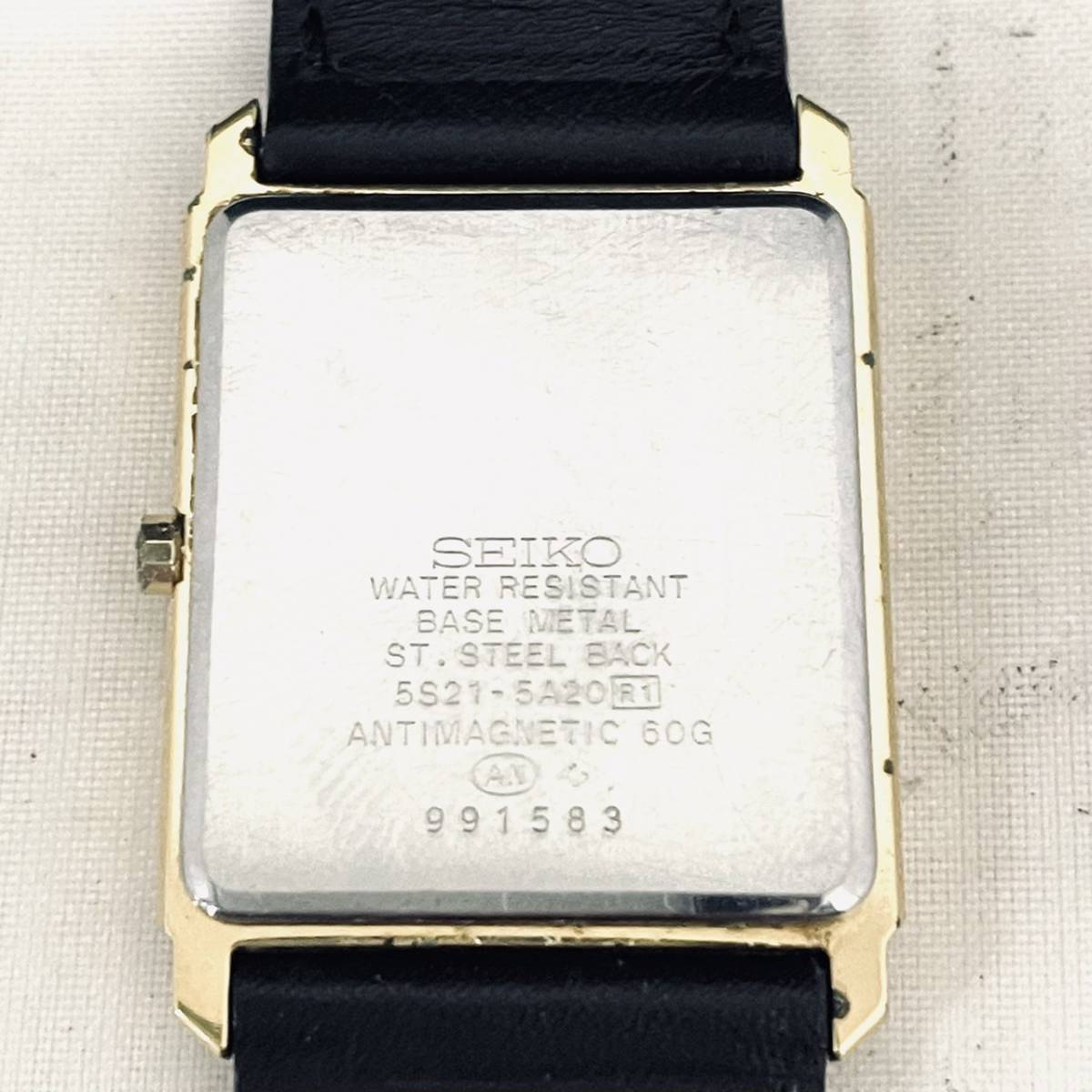 SEIKO セイコー ドルチェ クォーツ 腕時計 5S21-5A20 ブラック文字盤 