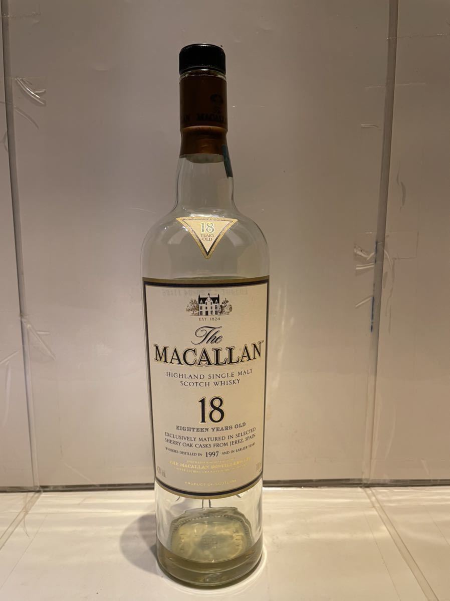 空瓶のみ】マッカラン18年 1997 旧ボトル 空き瓶、酒は有りません