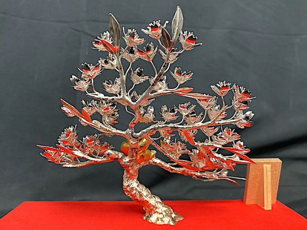 T622】純金/純銀製 花さかじいさん 光則作 金属工芸品 置物/飾り 和風