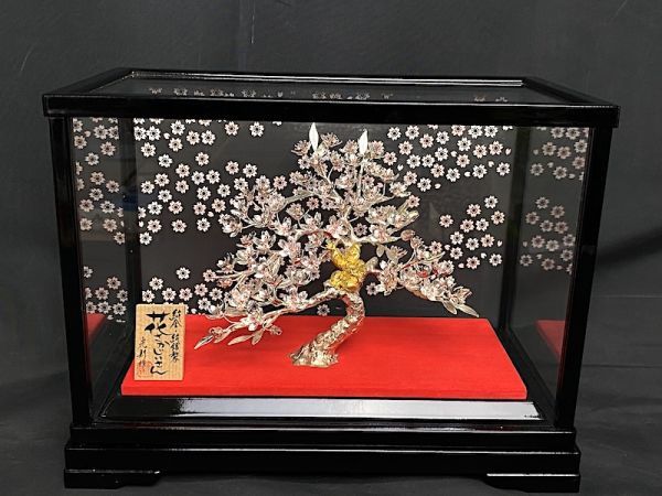 T622】純金/純銀製 花さかじいさん 光則作 金属工芸品 置物/飾り 和風