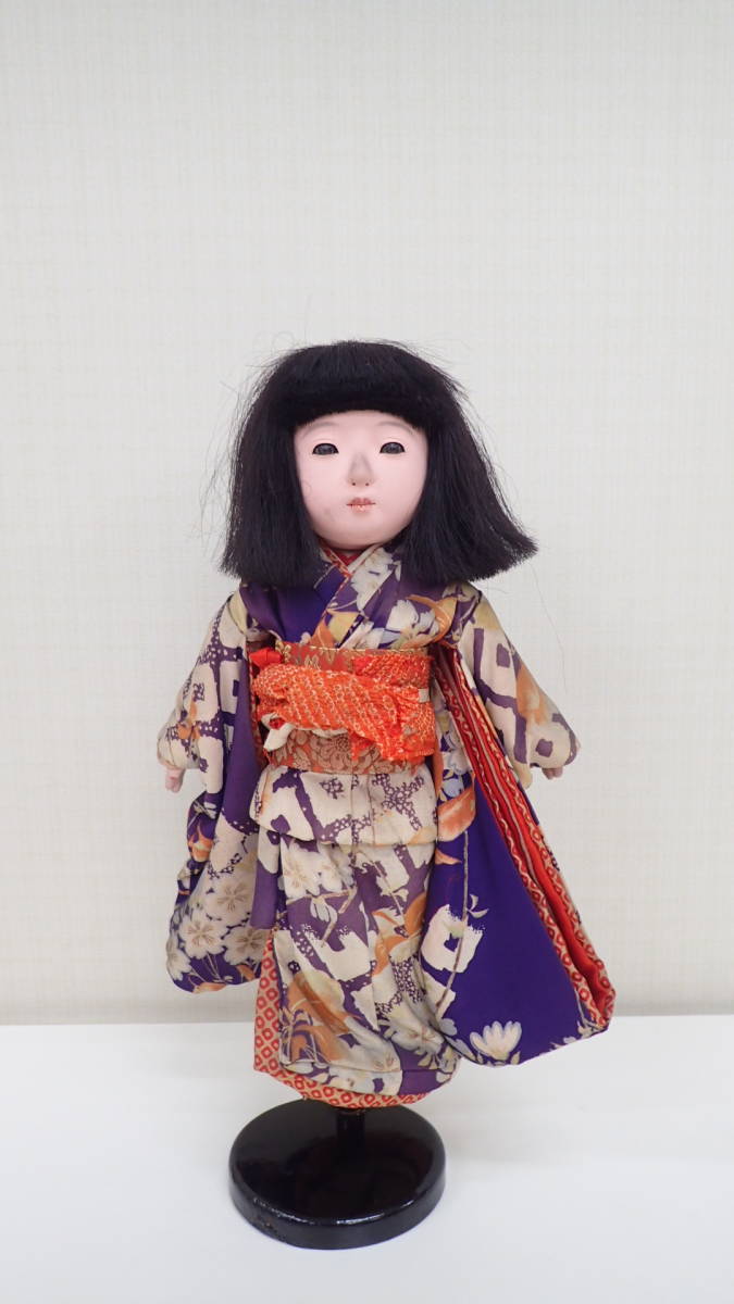 市松人形 女の子 竜月 高さ35cm 銘有り 昭和初期 時代物 日本人形 市松人形 女の子 竜月 高さ35cm 銘有り 昭和初期 時代物 日本人形